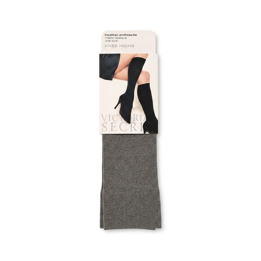 Victoria's Secret "Body by Victoria" Matte Opaque Knee Highs, Heather Anthracite